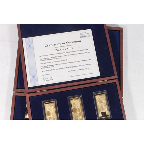 216 - Set of six 'Pounds Ingots' with certificate of authenticity in issue case and another set of 28 Tita... 