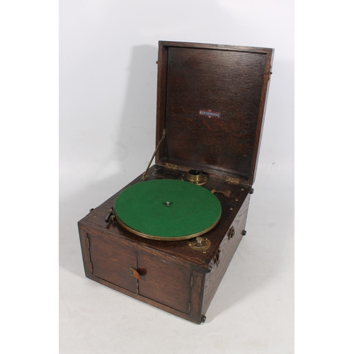 269 - Cliftophone antique wind up gramophone in carry case.