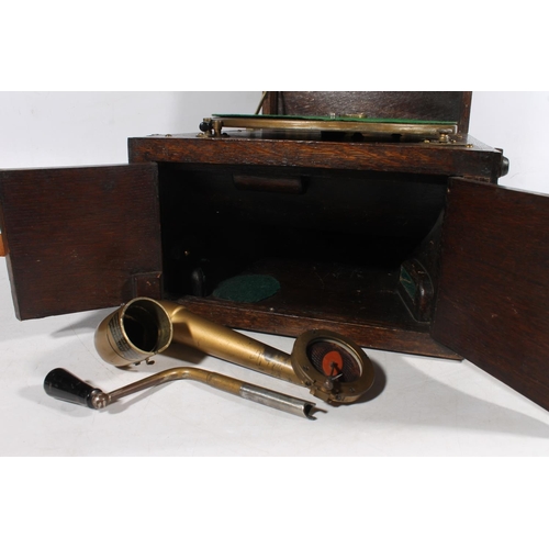 269 - Cliftophone antique wind up gramophone in carry case.