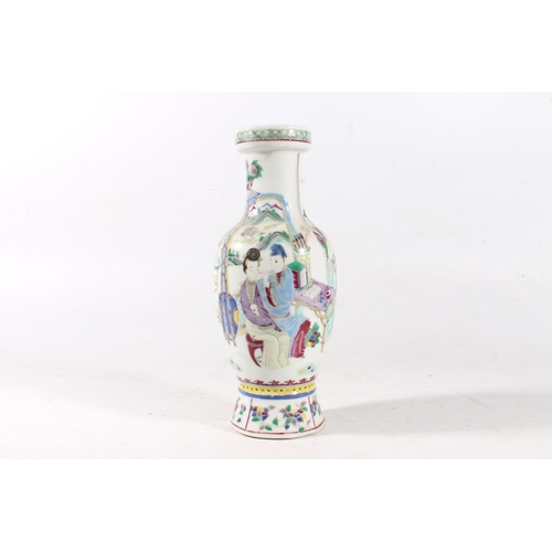 95 - Chinese Canton enamel porcelain vase with six character mark to base, 26cm high.