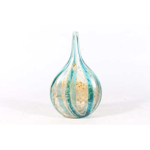 97A - Mdina striated sculptural glass vase, 20cm high.