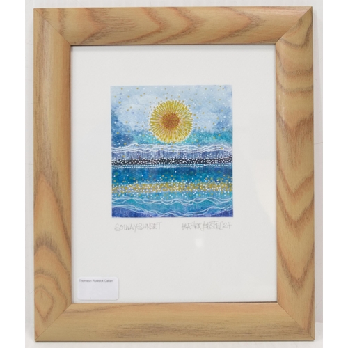 1 - Heather Bestel (British, Contemporary)Solway SunsetSigned and dated '24, ink and watercolour, 19cm x... 