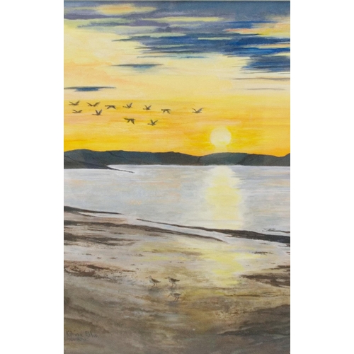 29 - Katrina Tennant (British, Contemporary)Waders on SolwaySigned and dated '24, acrylic, 38cm x 48cm.  ... 