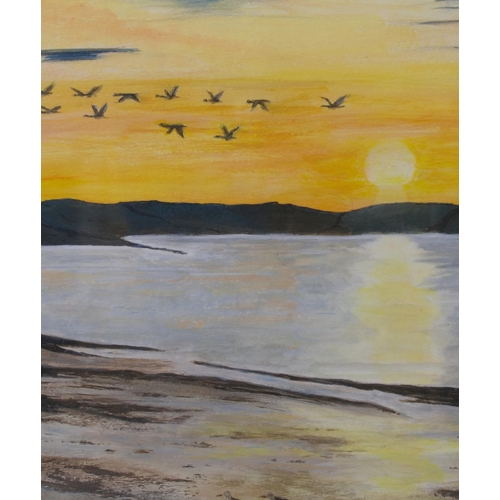 29 - Katrina Tennant (British, Contemporary)Waders on SolwaySigned and dated '24, acrylic, 38cm x 48cm.  ... 