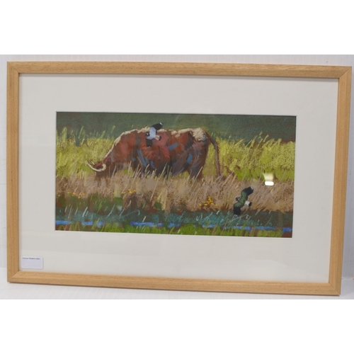 5 - John Threlfall (British, Contemporary)Caerlaverock LonghornSigned, pastel, 57cm x 38cm, with note of... 