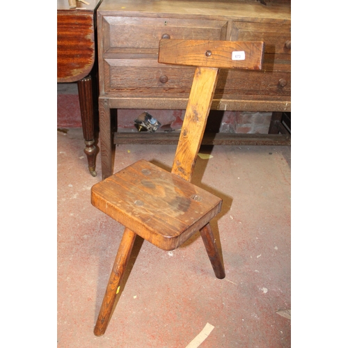 673 - Farmhouse style country oak chair.