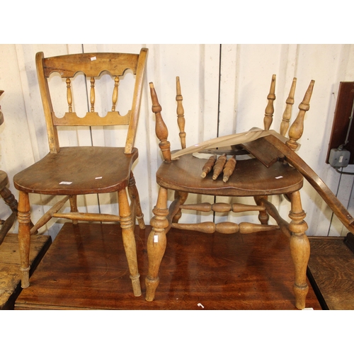 675 - Two farmhouse style chairs.