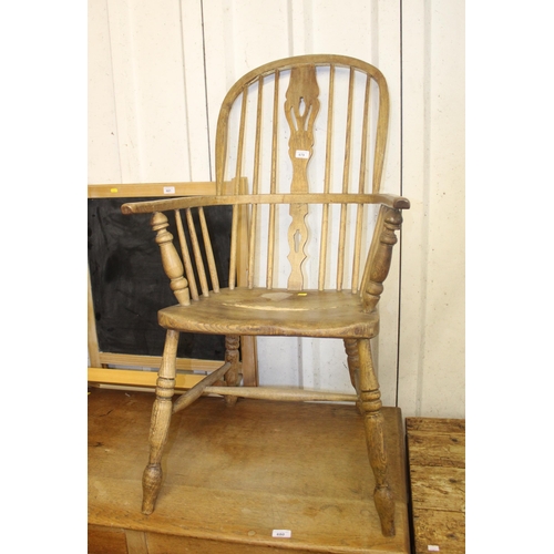 679 - High back Windsor chair.