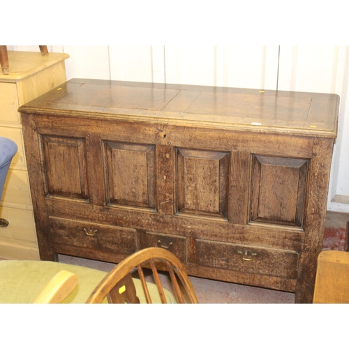 689 - 19th century oak mule chest, 92cm high.