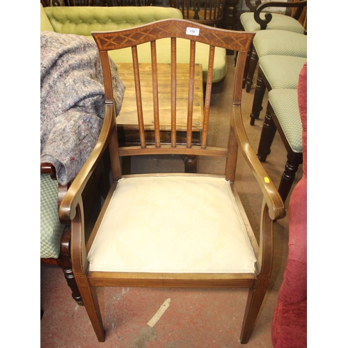 710 - Mahogany elbow chair.