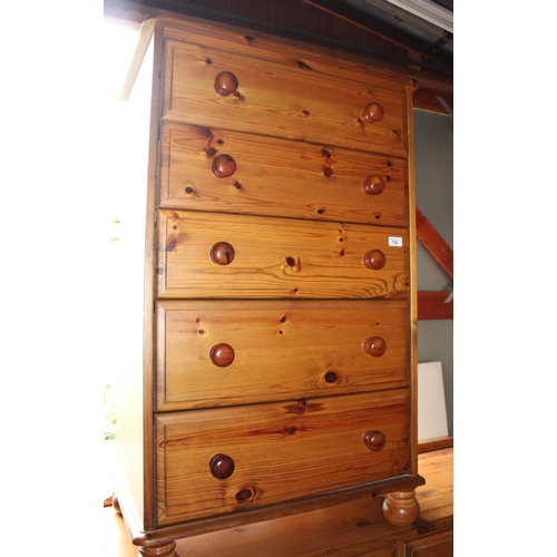 730 - Pine bank of six drawers and a chest of five drawers.