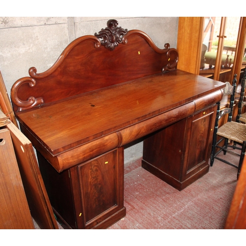 739 - 19th century mahogany pedestal sideboard, 186cm wide.