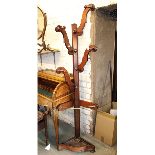 766 - Mahogany tree form coat stand.