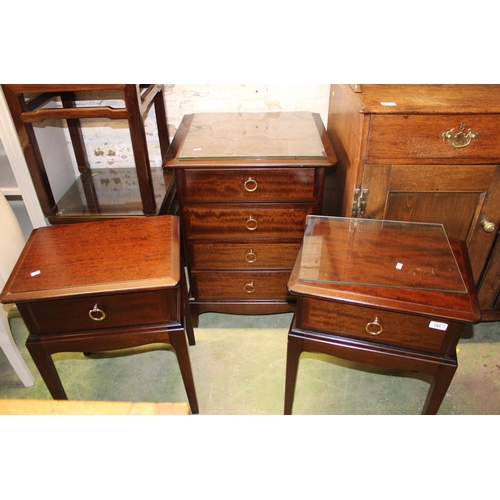 781 - Pair of Stag bedside tables, and a Stag bedside chest of drawers.