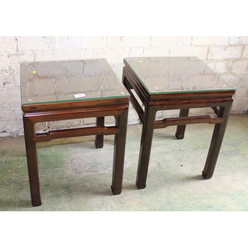 782 - Pair of 20th century Chinese style occasional tables, 50cm.