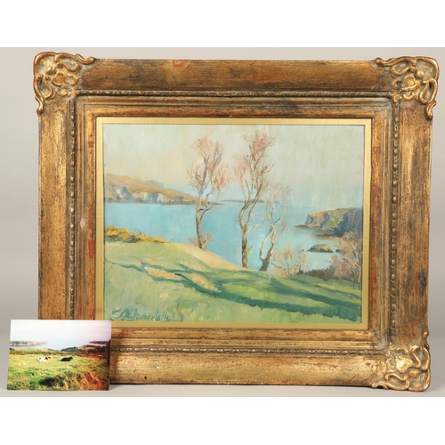 381 - Edith Somerville (Irish 1858-1949)'Mouth of Castlehaven Harbour'Framed oil on board, signed30cm x 40... 