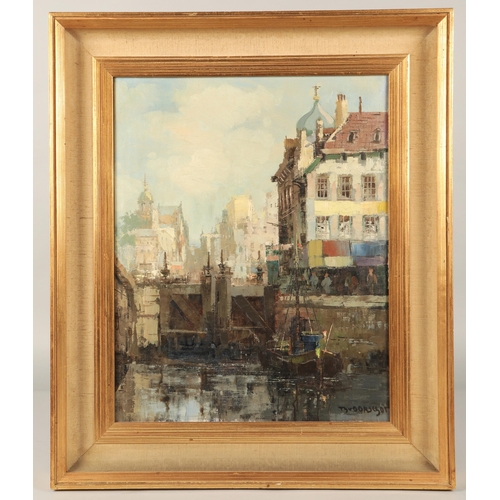 383 - Theo Van Oorschot (Dutch 1910-1989)'Amsterdam'Framed oil on canvas, signed49cm x 39cm... 