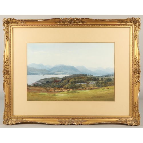 391 - Captain George Drummond Fish (British 1876- 1938)'Skelmorlie Golf Course Above Inverkip'Gilt framed ... 