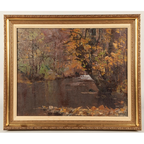 451 - Helen M Turner (Scottish 1937-2023)ARR'Still Waters'Framed oil on canvas , signed 40cm x 50cm... 