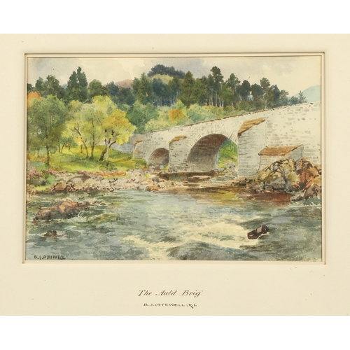 394 - Benjamin John Ottewell H.R.I. O.W.S. (English 1847-1937)'The Auld Brig'Framed watercolour , signed17... 