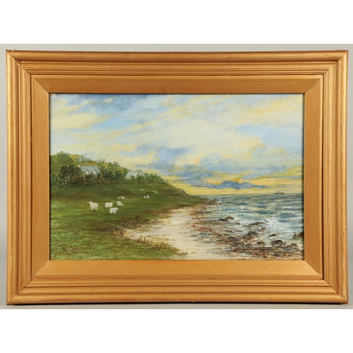 395 - W Cochran (Scottish Early 20th Century)'Burnfoot On The Solway'Gilt Framed oil on board , signed29cm... 