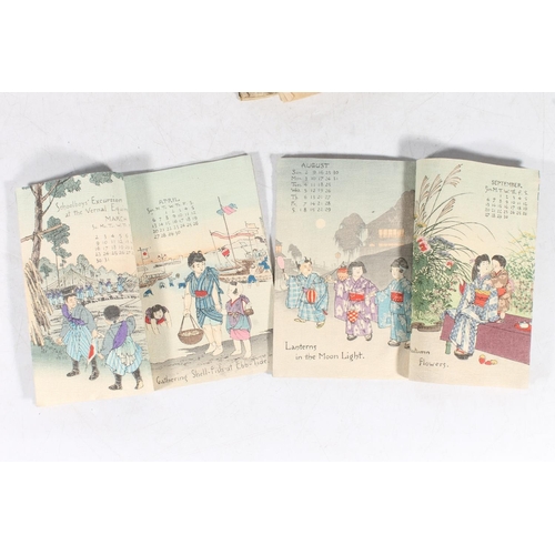 236 - Four Japanese ukiyo-e type woodblock printed booklets including The Months of Japanese Children, Cal... 