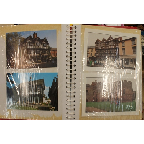 238 - Seven binder albums of colour postcards and photographs.