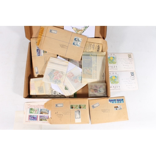 246 - Stamp collection held in one box of mostly loose material, 20th century used.