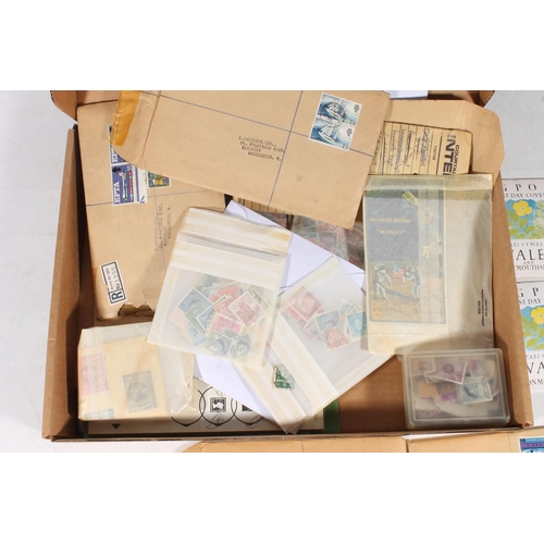 246 - Stamp collection held in one box of mostly loose material, 20th century used.