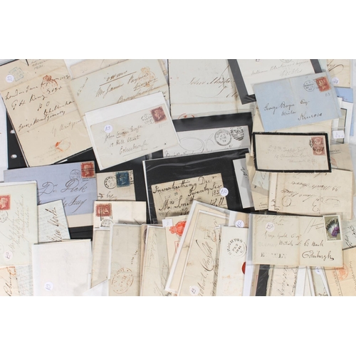 248 - Collection of GREAT BRITAIN GB Victorian covers with stamps and CDS, penny reds, 2d blue, some pre a... 