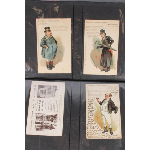 249 - Album of postcards to include Taits Smile Series, Characters from Dickens, Harry Payne Oilettes, Hor... 