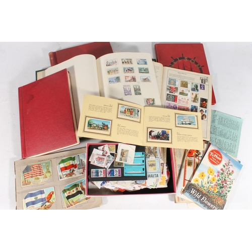 261 - Stamp collection held over five albums and loose, mostly 20th century used, also a collection of cig... 