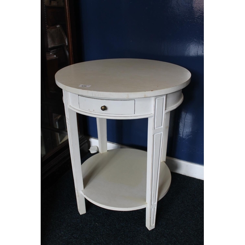 810 - White painted occasional table, H66cm.