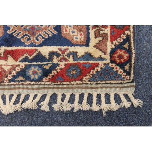 815 - Turkish Doshmealti multi bordered fringed rug, 250cm long