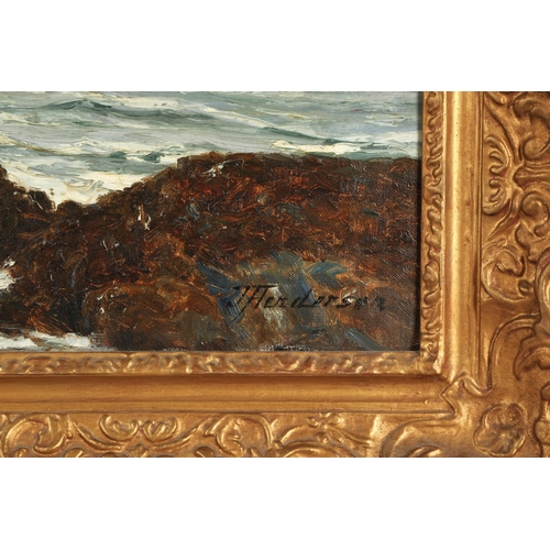 398 - Joseph Henderson  RSW(Scottish 1832-1908)'Ayrshire Seascape'Gilt framed oil on canvas45cm x 60cm... 