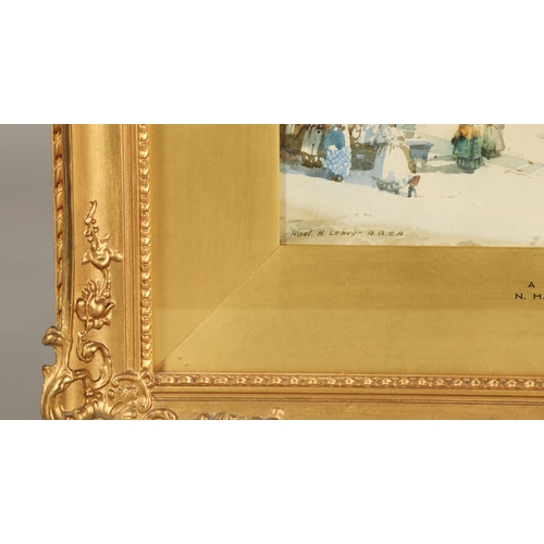 410 - Noel Harry Leaver A.R.C.A. (British 1889-1951)'A Spanish Canal'Gilt framed watercolour, signed 36cm ... 