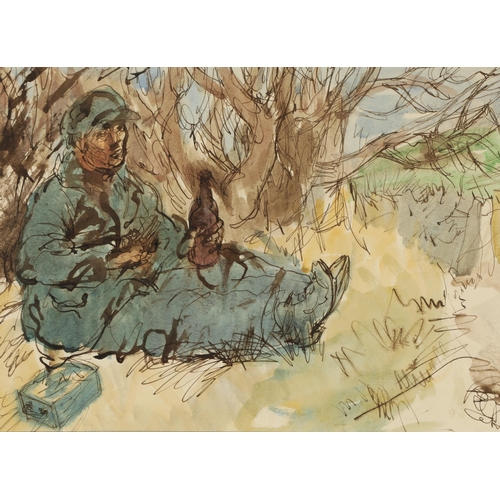 419 - William D Clyne (Scottish 1922-1981)'I Quines, II Mid-day Break'Two framed watercoloursI 31cm x 21cm... 