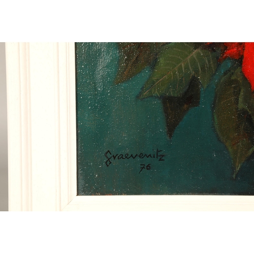 426 - Pamela Graevenitz (Scottish Artist Argyll Based 1920-2005)'Poinsettia'Framed oil on canvas, signed60... 