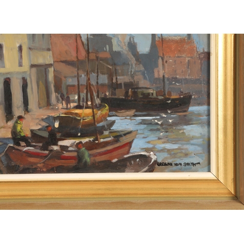 428 - Gregor Ian Smith R.S.W. (Scottish 1907-1985)Summer Glen Fruin, East Neuk HarbourTwo framed oils on b... 