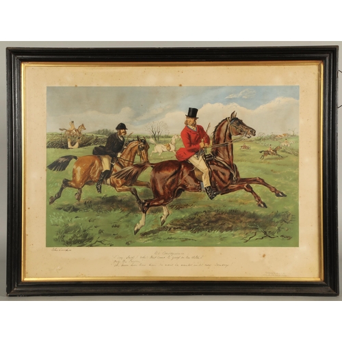 437 - John Leech (1817-1864)'Hunting Scenes'Four framed printsAll inscribedsmallest 38cm x 59cm... 