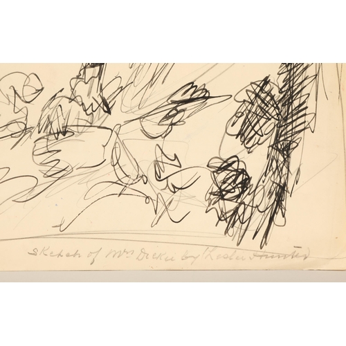 388 - George Leslie Hunter( Scottish Colourist 1877-1931)MaryMounted ink drawingsigned and inscribed25cm x... 