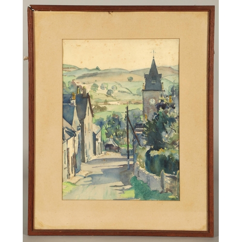 440 - Chris J Fergusson (Scottish 1876-1957)'A Village Street'Framed watercolour37cm x 26cm ARRProvenance-... 