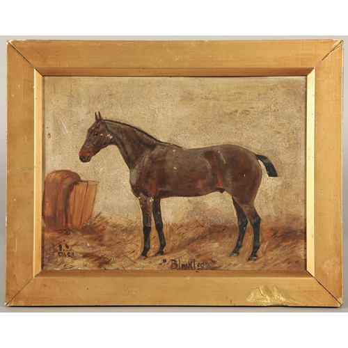 447 - Attributed George Paice (British 1854-1925)Black Legframed oil on boardIndistincly signed L.L.22cm x... 