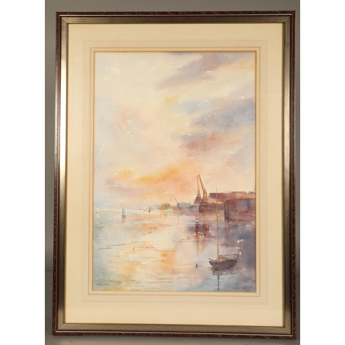 501 - Michael Goymour (Born 1929)Thames DawnFramed watercoloursigned60cm x 40cm