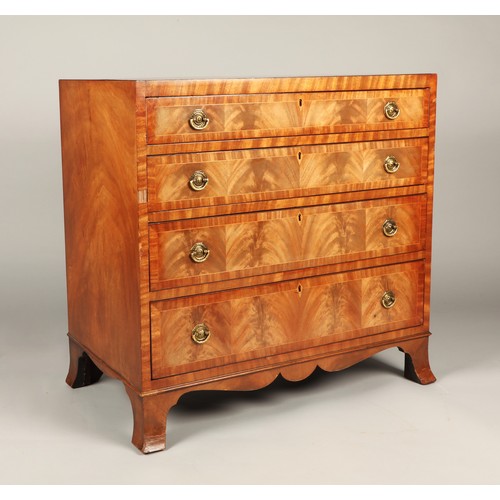 529 - 19th century mahogany graduated chest of drawers. 40cm h, 76.5 cm w, 44cm d