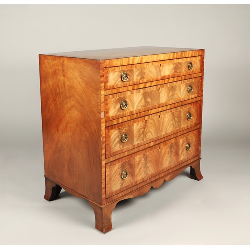 529 - 19th century mahogany graduated chest of drawers. 40cm h, 76.5 cm w, 44cm d