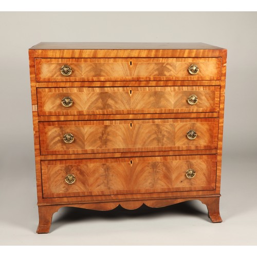 529 - 19th century mahogany graduated chest of drawers. 40cm h, 76.5 cm w, 44cm d