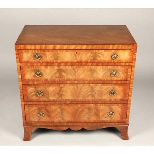 529 - 19th century mahogany graduated chest of drawers. 40cm h, 76.5 cm w, 44cm d