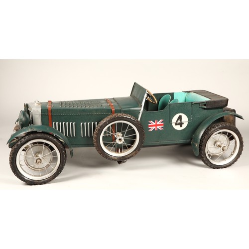 535 - Hand crafted toy car based on a 1920's Bentley Blower, 125cm long