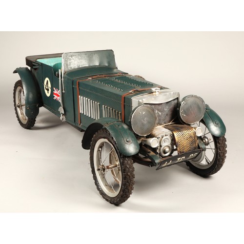 535 - Hand crafted toy car based on a 1920's Bentley Blower, 125cm long